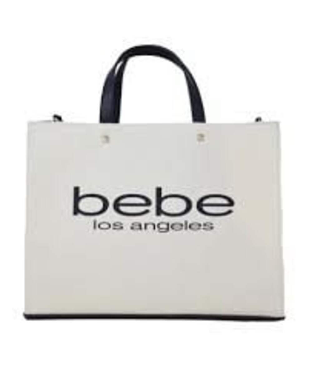 Bebe Los Angeles Natural Canvas Tote Bag